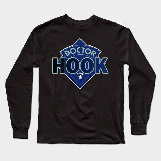 Doctor Hook - Doctor Who Style Logo Long Sleeve T-Shirt by RetroZest